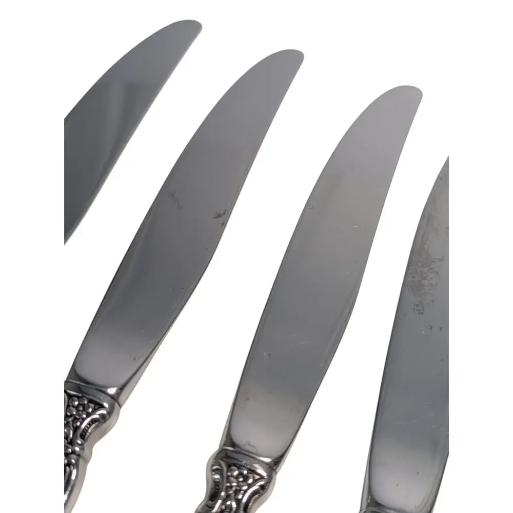 Oneida Michelangelo Cube Stainless Set of 5 Dinner Knives Ornate 9